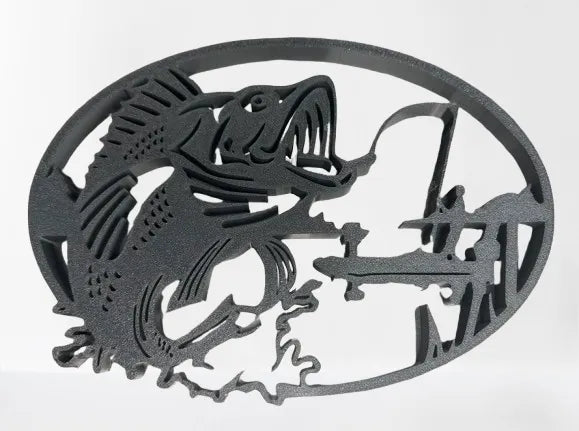 Fishing Wall Art – 3D Printed Angler Outdoor Nature Wall Sculpture