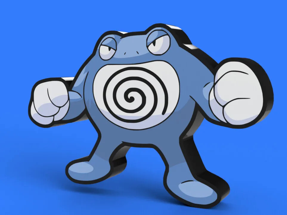 Poliwrath Pokémon Lightbox Lamp – Gen 1 Water Fighter LED Decor
