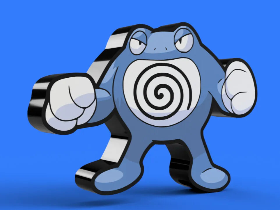 Poliwrath Pokémon Lightbox Lamp – Gen 1 Water Fighter LED Decor