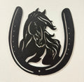 Horse in a Horseshoe Wall Art – 3D Printed Equestrian Lucky Charm Decor
