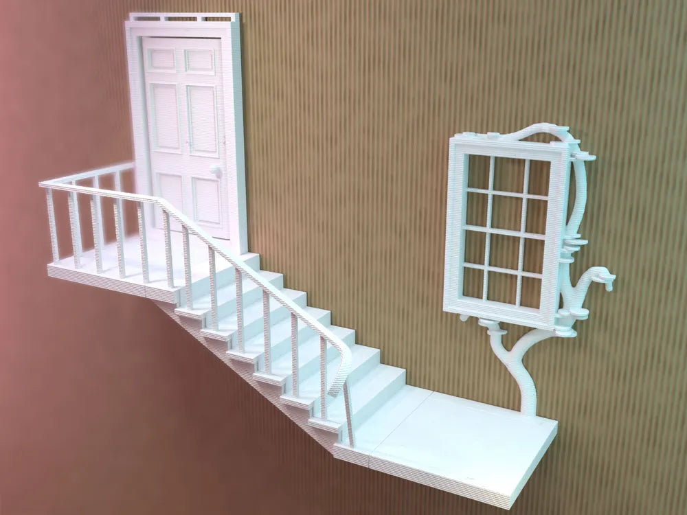 Tiny Door Wall Art and Shelf – 3D Printed Whimsical Fairy Door Decor