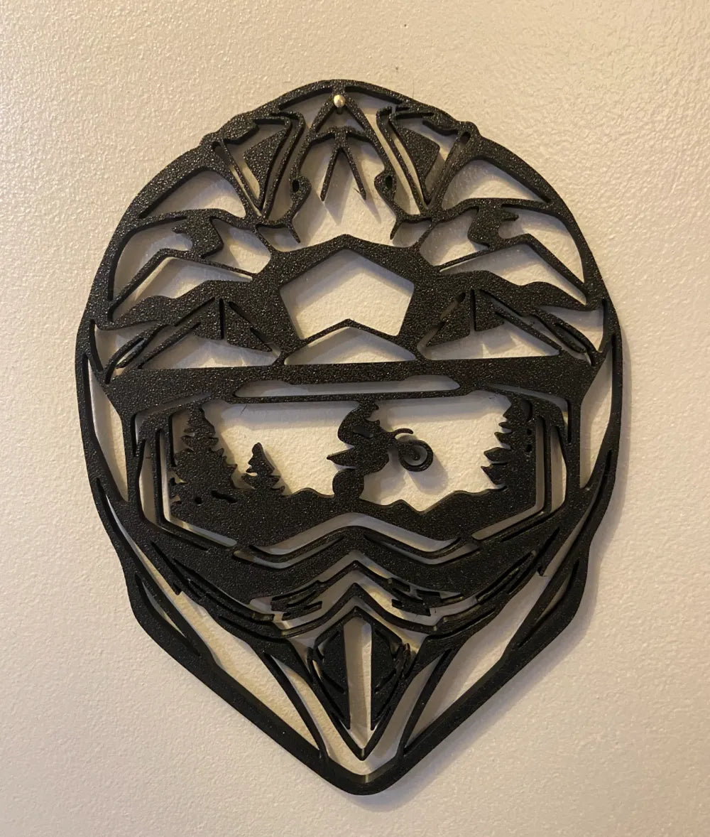 Motocross Wall Art – 3D Printed Dirt Bike Motorsport Layered Sculpture