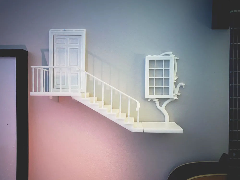 Tiny Door Wall Art and Shelf – 3D Printed Whimsical Fairy Door Decor