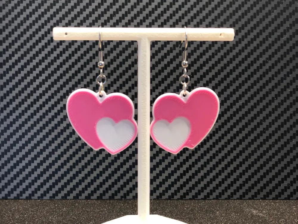 Hearts Earrings – 3D Printed Cute Romantic Valentine Jewellery