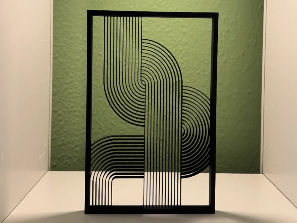Boho Wall Line Art – 3D Printed Bohemian Continuous Line Face Sculpture