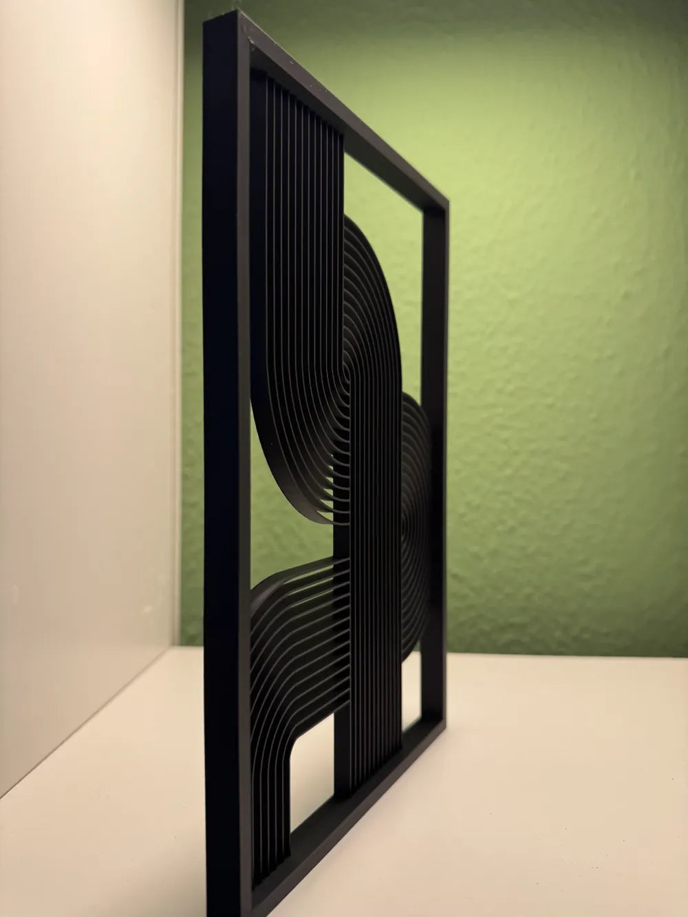Boho Wall Line Art – 3D Printed Bohemian Continuous Line Face Sculpture