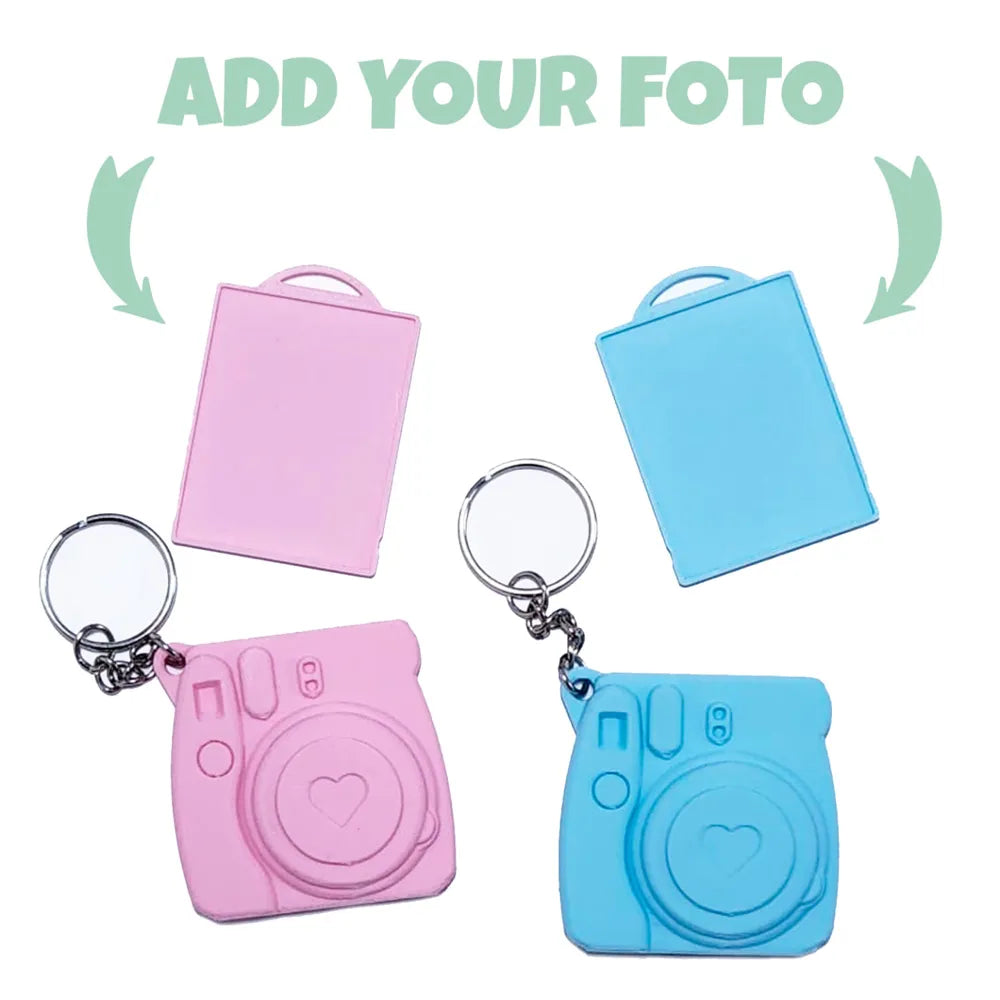 Instax Style Retro Camera Keychain with Hidden Photo Frame – Personalized Gift