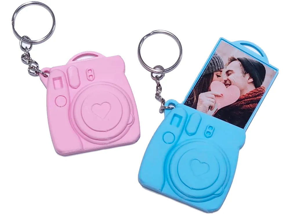 Instax Style Retro Camera Keychain with Hidden Photo Frame – Personalized Gift