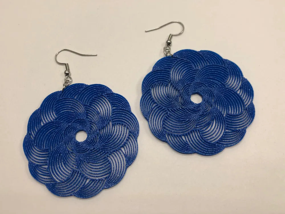 Mandala Maze Earrings – 3D Printed Sacred Geometry Boho Jewellery