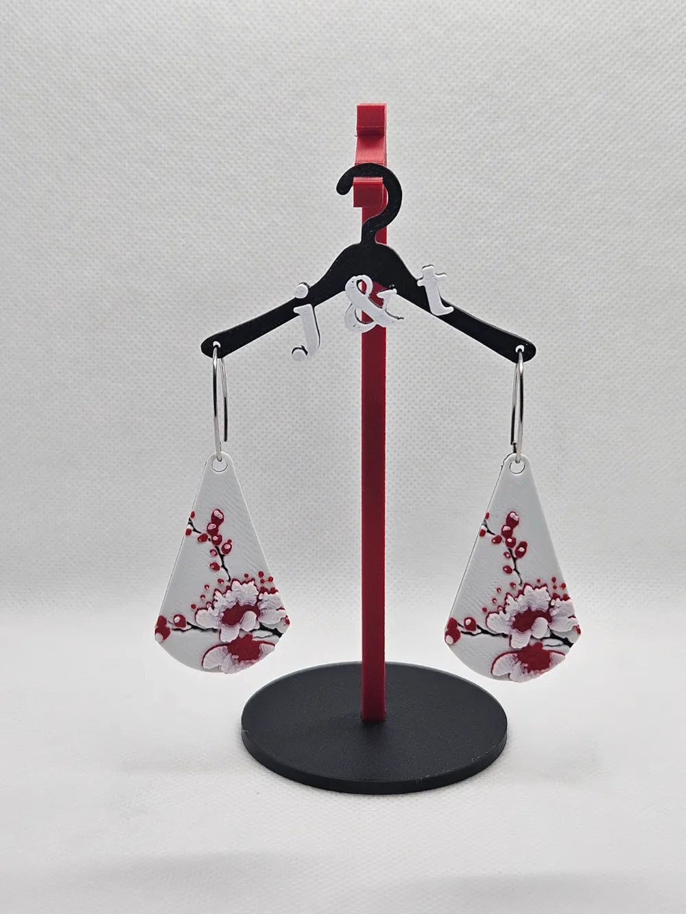 Cherry Blossom Teardrop Earrings – 3D Printed Floral Spring Jewellery