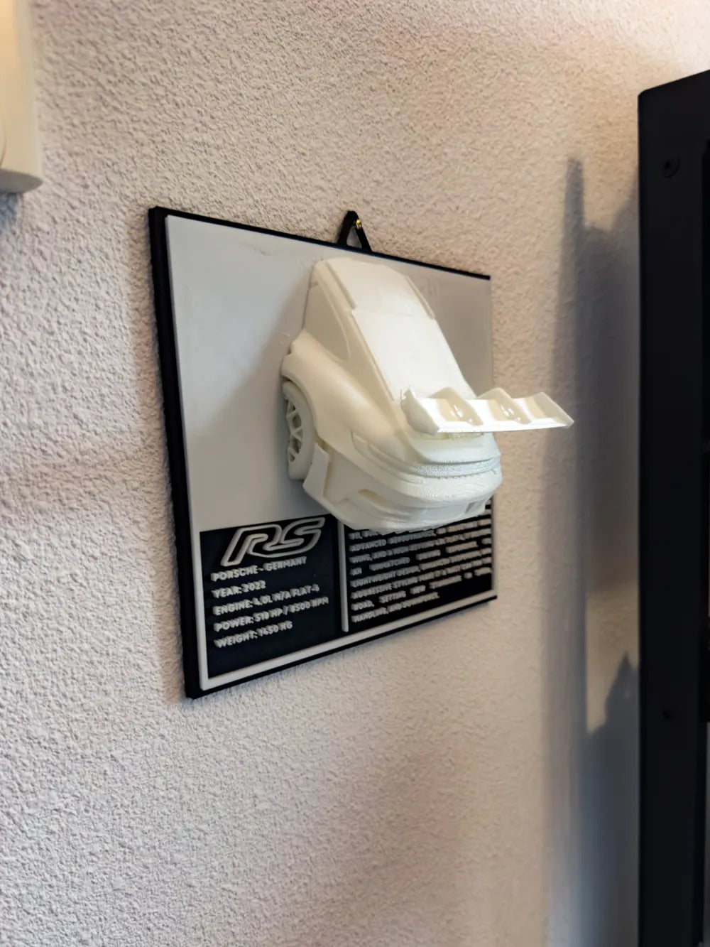 Porsche 911 Wall Art – 3D Printed Widowmaker Racing Car Wall Sculpture