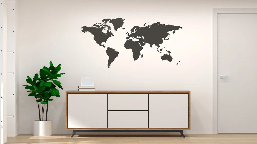World Map Wall Decor Detailed – 3D Printed Large Format Map Sculpture