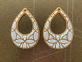 Golden Floral Teardrop Earrings – 3D Printed Elegant Festive Jewellery
