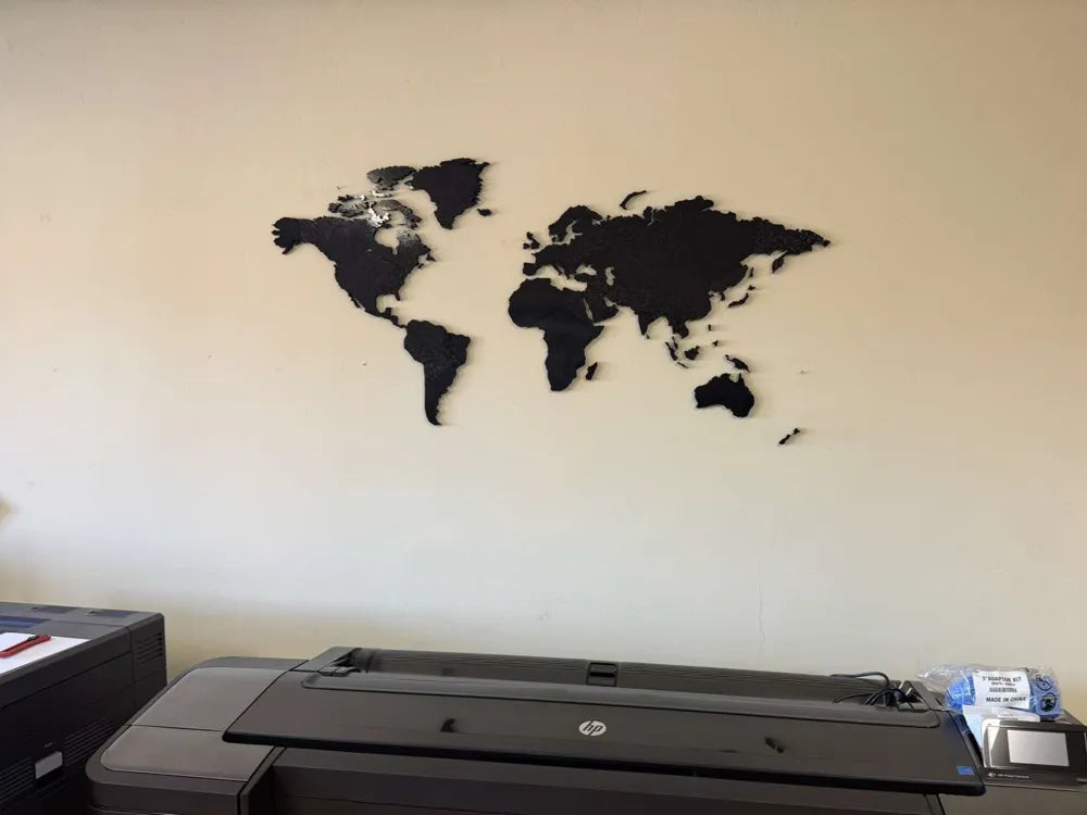 World Map Wall Decor Detailed – 3D Printed Large Format Map Sculpture