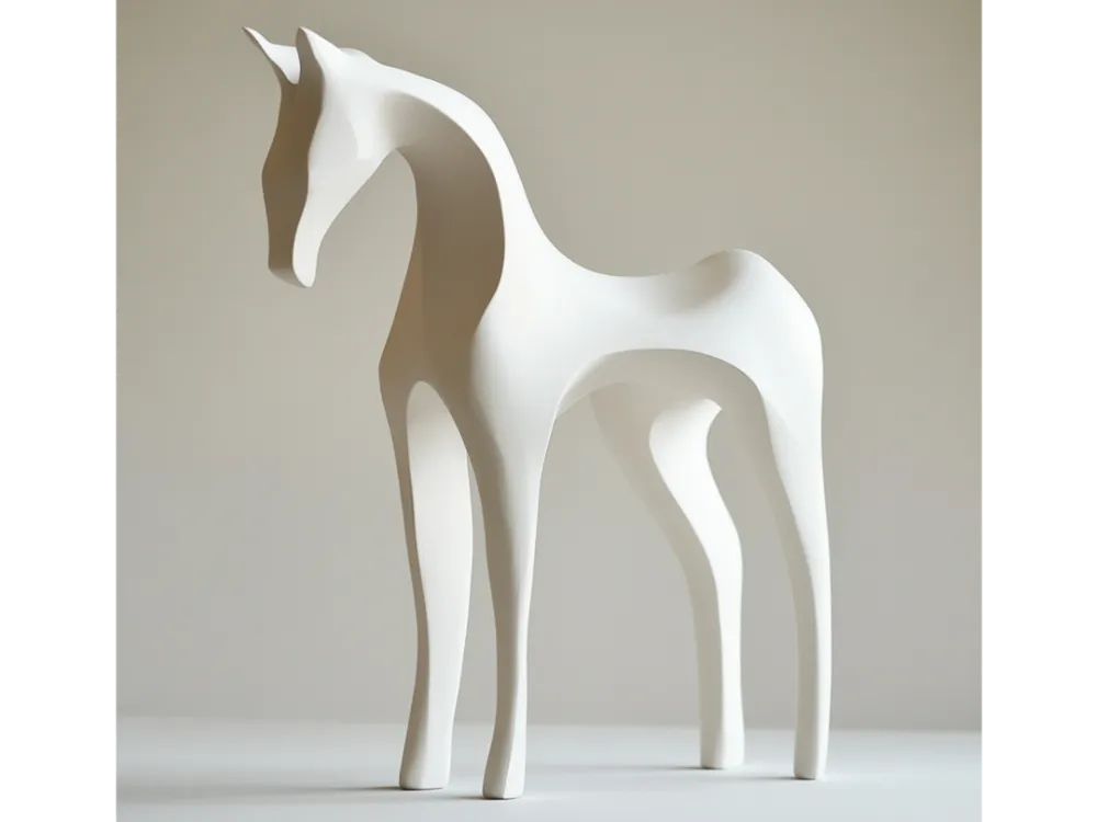 Modern Horse Home Decor – 3D Printed Contemporary Equestrian Sculpture