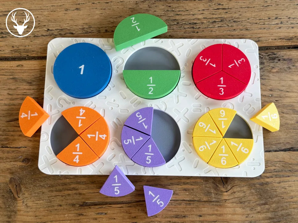 Fraction Learning Puzzle – 3D Printed Hands-On Math Puzzle for Kids