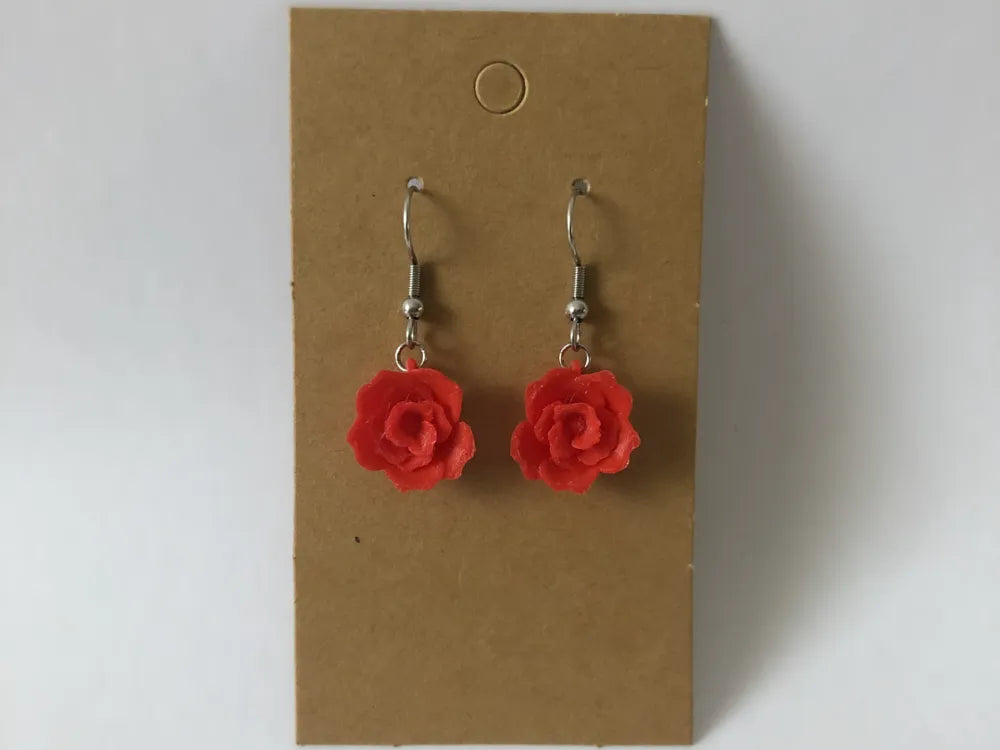 3D Rose Earrings