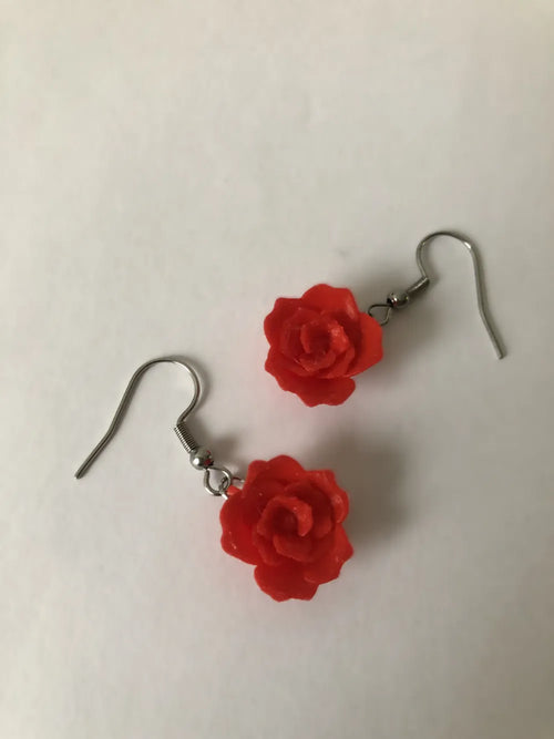 3D Rose Earrings