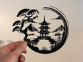 Japanese Temple Wall Art – 3D Printed Zen Pagoda Layered Wall Sculpture