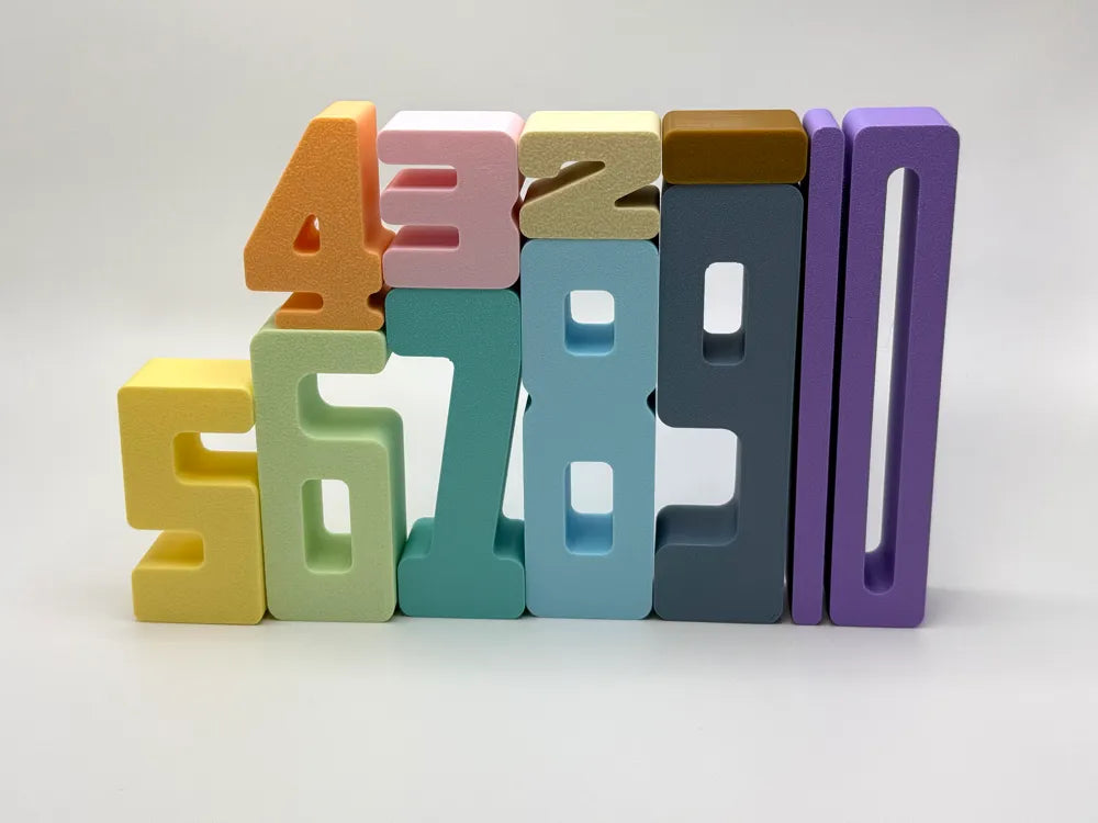 Stacking Number Blocks Montessori Math Toy – 3D Printed for Kids