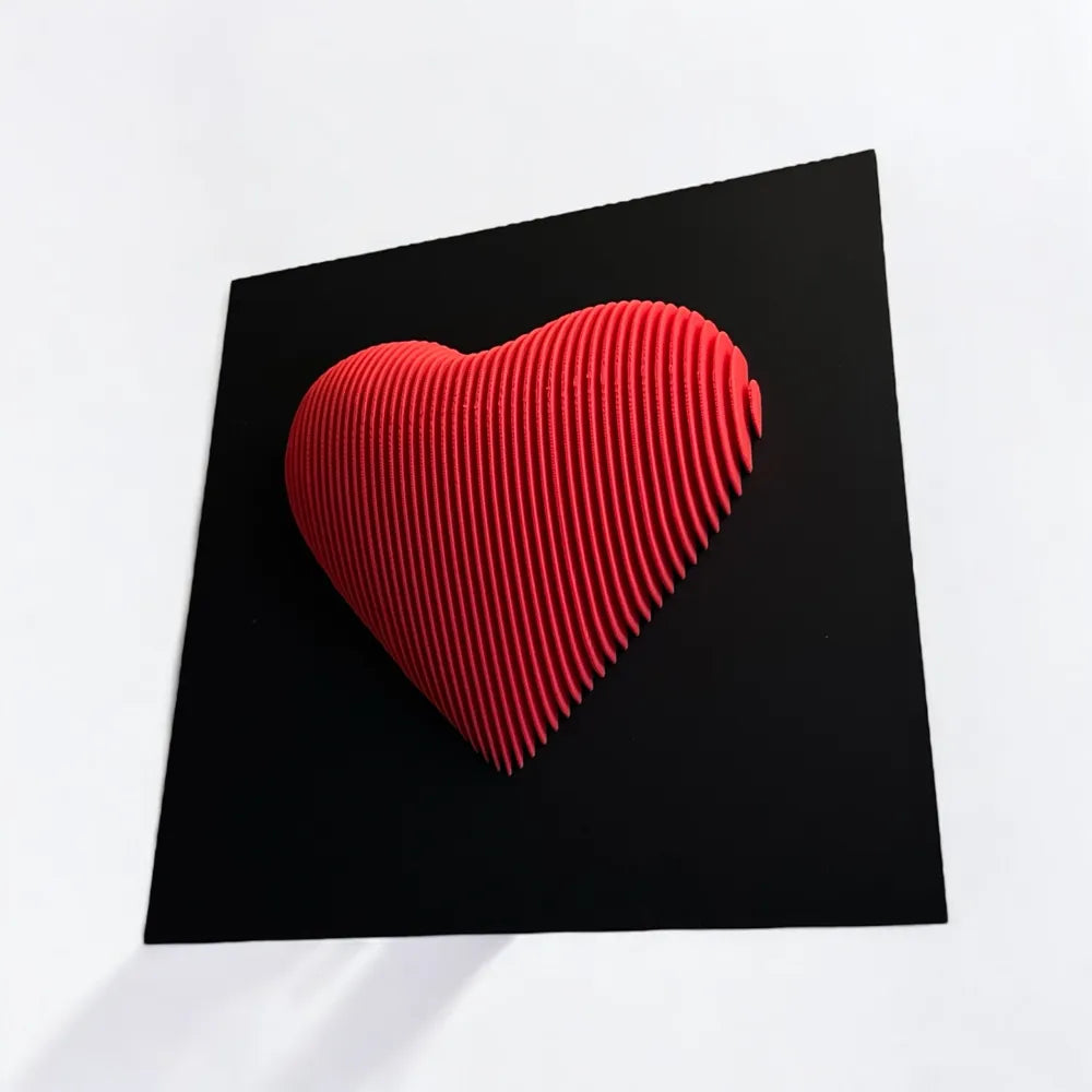 Heart Layered Sculpture – 3D Printed Love Topographic Art Piece