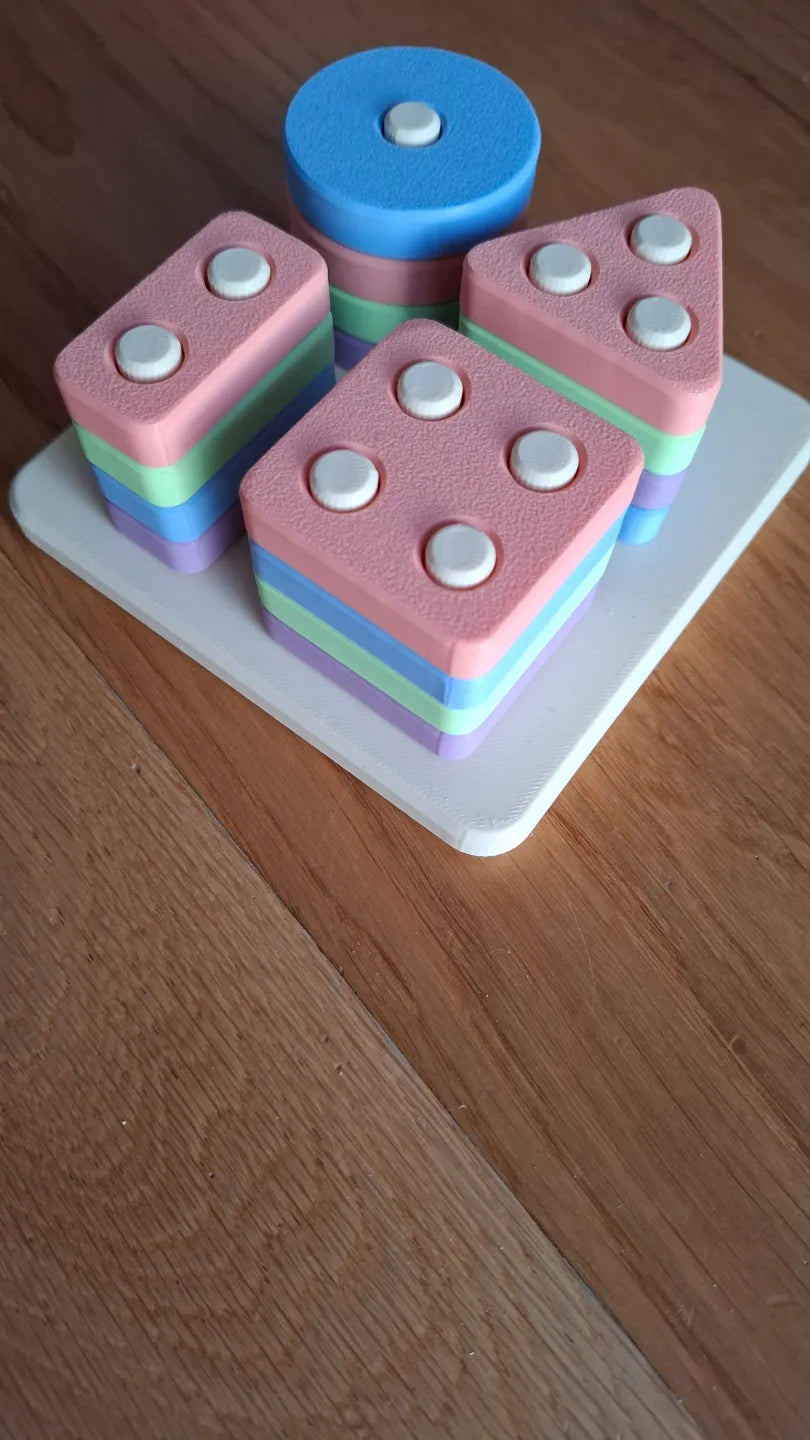 Geometric Stacking Pegboard – 3D Printed Open-Ended Play Toy for Kids
