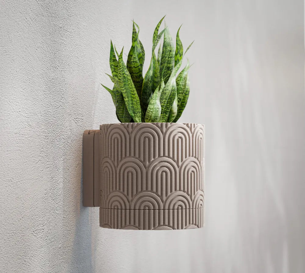 Arc Textured Wall Planter - Art Deco