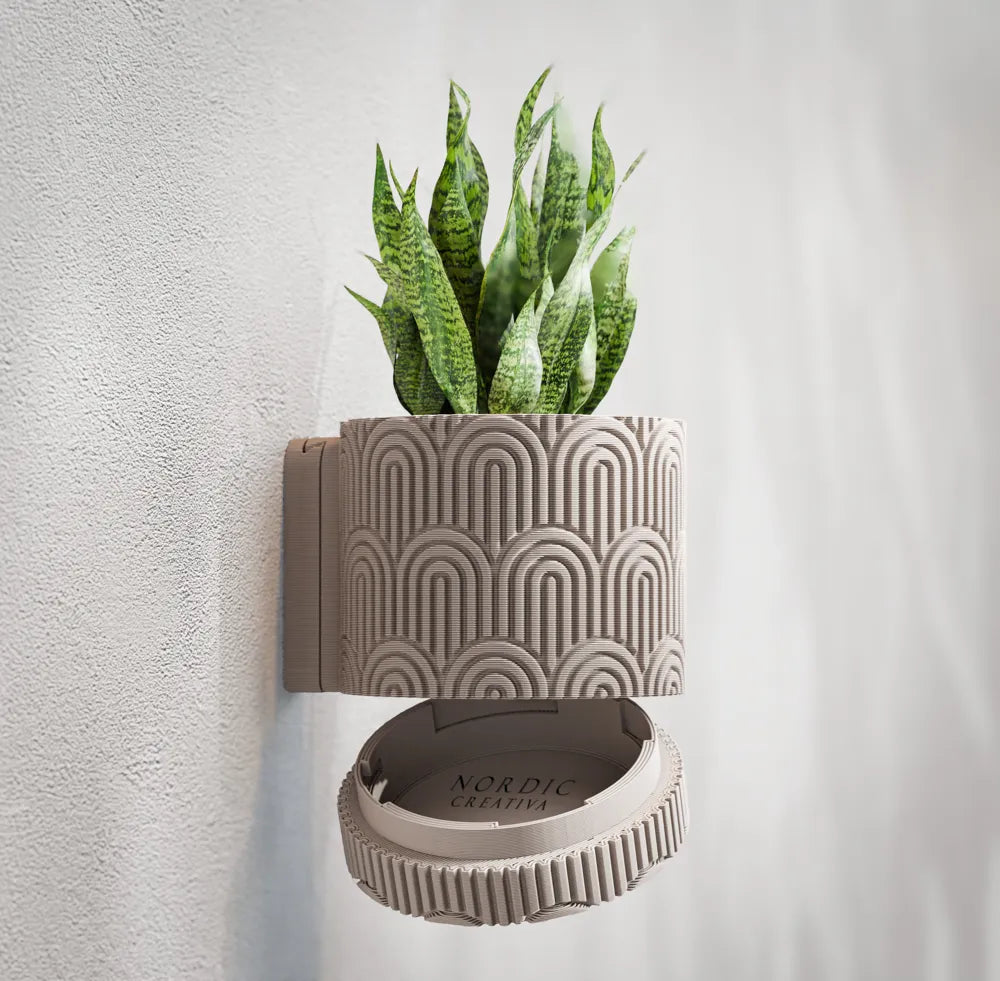 Arc Textured Wall Planter - Art Deco
