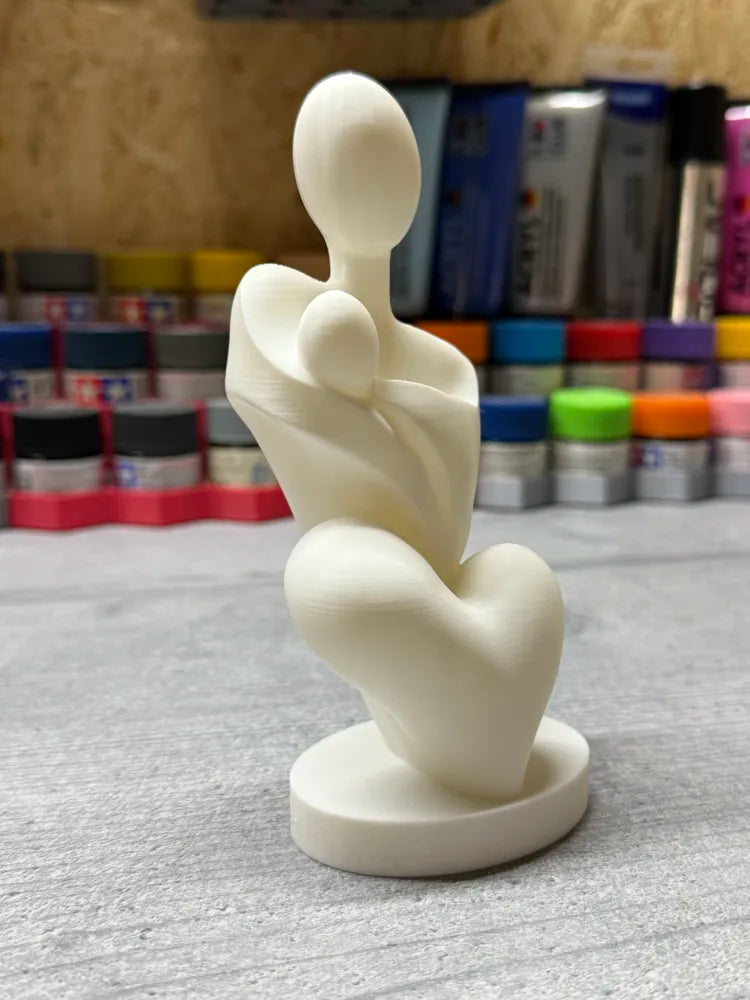 Mother with Child Sculpture – 3D Printed Maternal Bond Figurine
