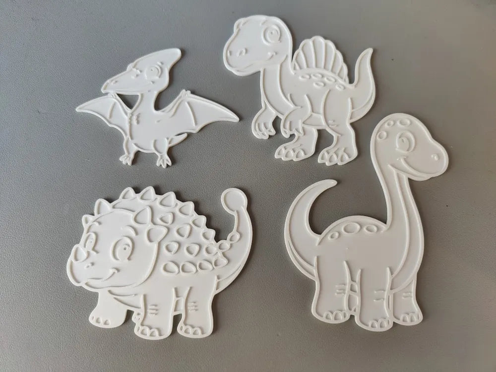 Dinosaurs Themed Colouring Set Vol 2 – 3D Printed 4 More Dinos for Kids