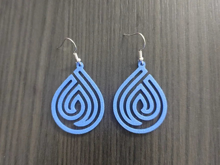 Ocean Spiral Earrings – 3D Printed Coastal Wave Jewellery