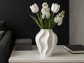 The Waves Vase Organic Elegance – 3D Printed Fluid Wave Flower Vase