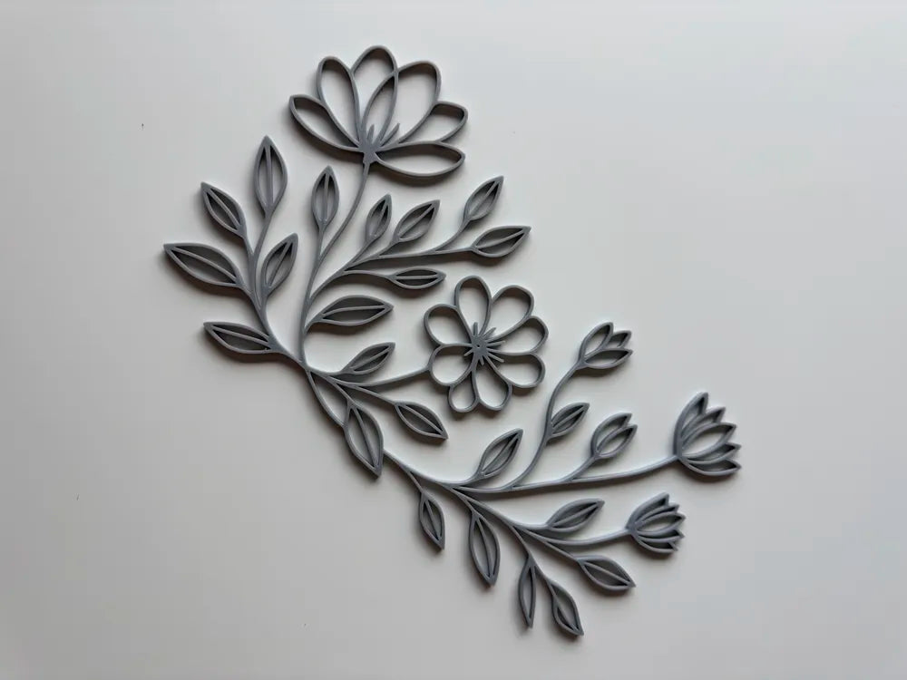 Floral Meadow Wall Decor Window Picture – 3D Printed Wildflower Botanical Art