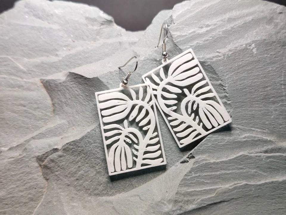 Tulip Whispers Deco Botanica Earrings – 3D Printed Floral Jewellery
