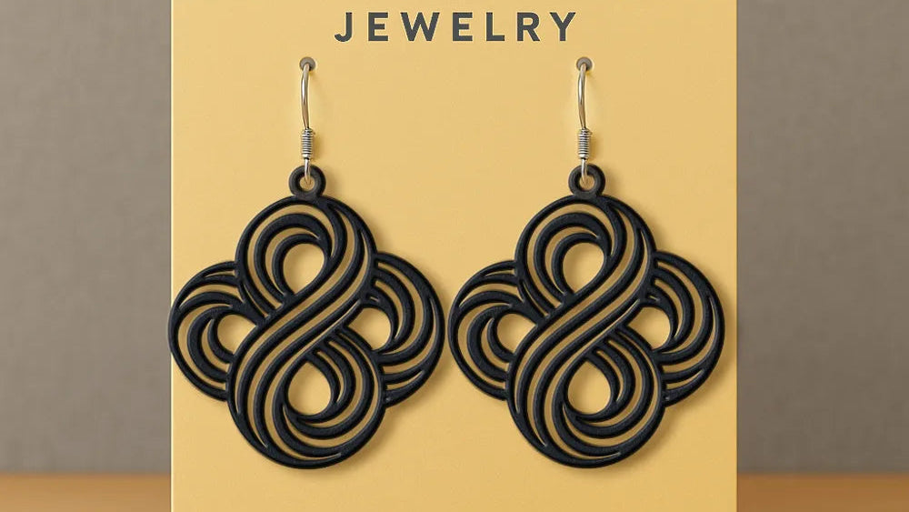 Infinite Node of Love Earrings – 3D Printed Infinity Knot Jewellery