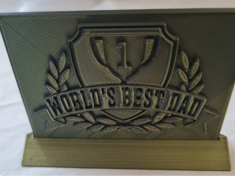 Father's Day Plaque World's Best Dad – 3D Printed Premium Dad Award