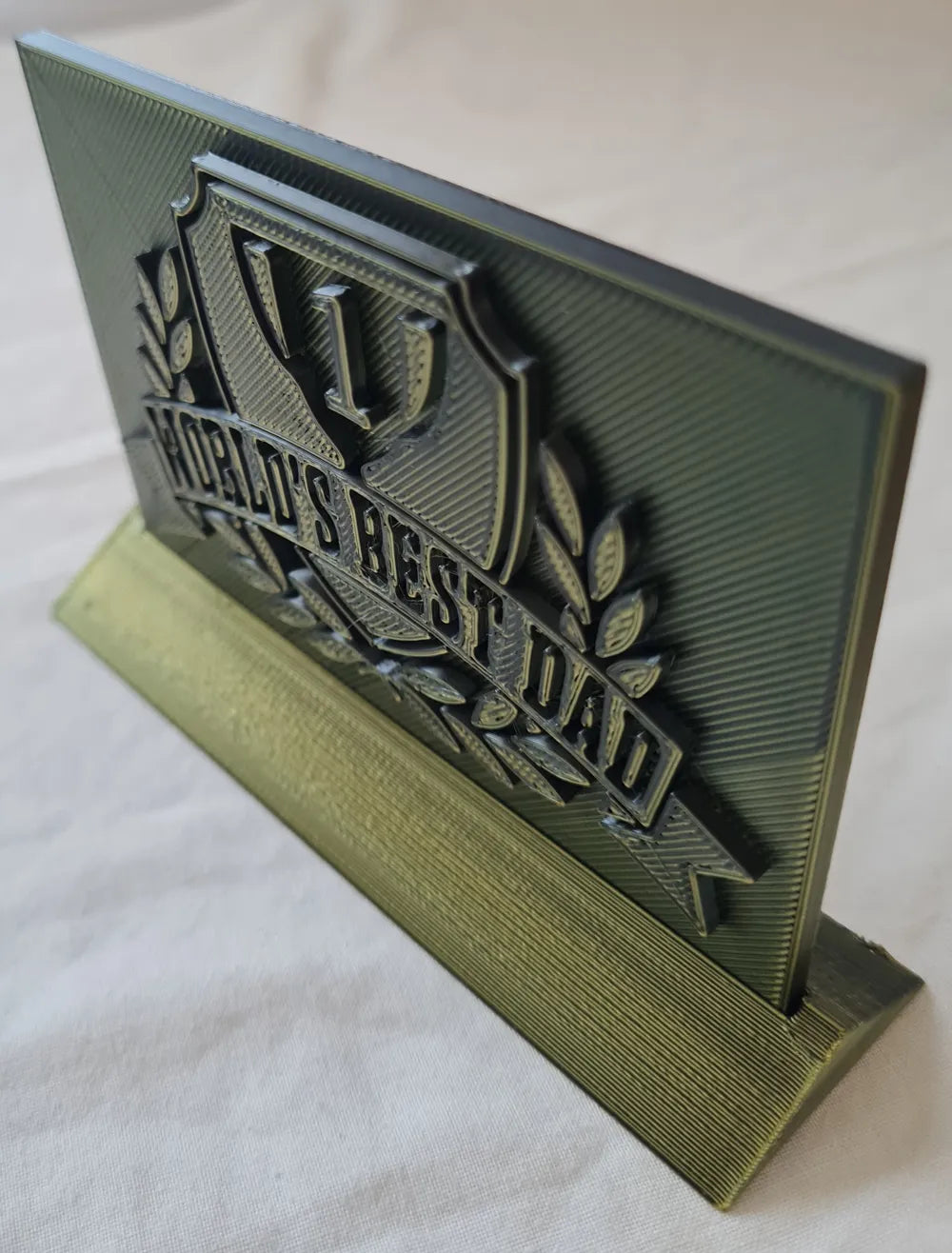 Father's Day Plaque World's Best Dad – 3D Printed Premium Dad Award