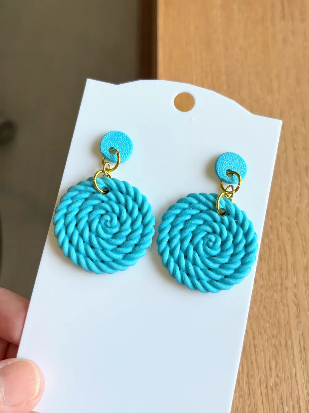 Circle Knit Earrings – 3D Printed Textured Boho Round Jewellery