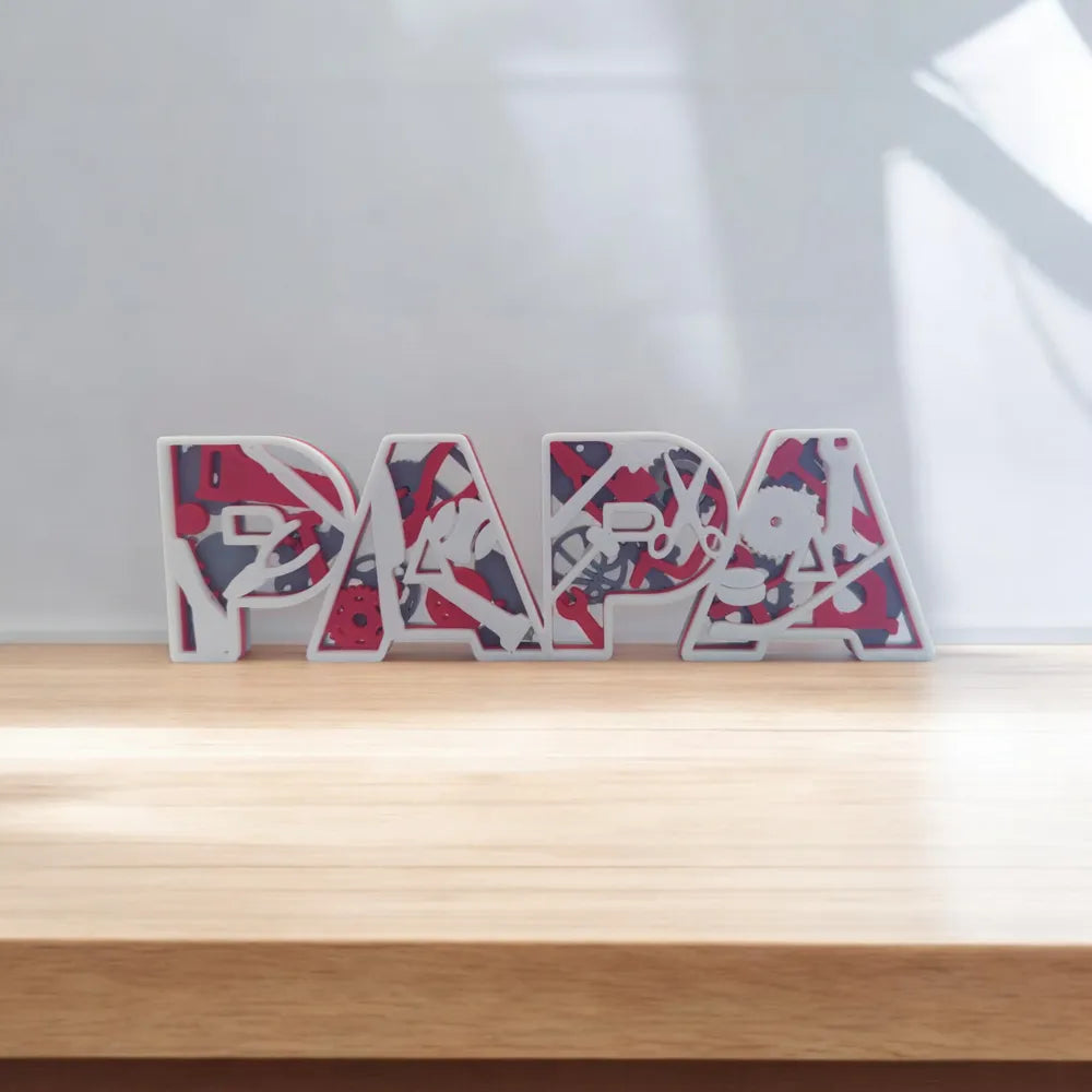 PAPA Layered Stand Father's Day Gift – 3D Printed Multi-Layer Papa Decor