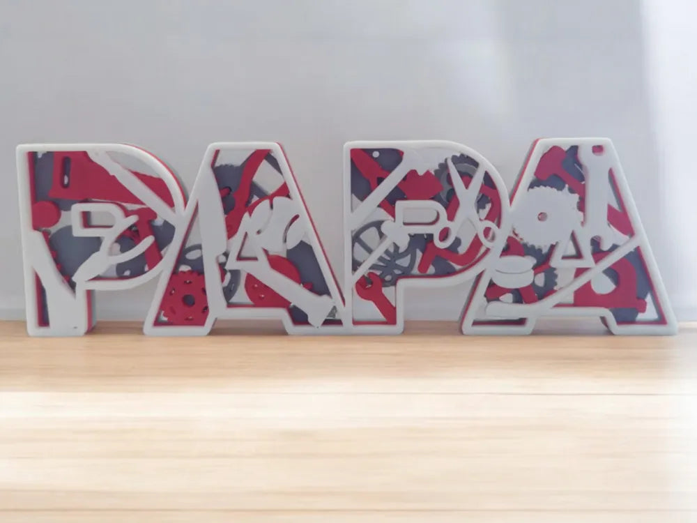 PAPA Layered Stand Father's Day Gift – 3D Printed Multi-Layer Papa Decor