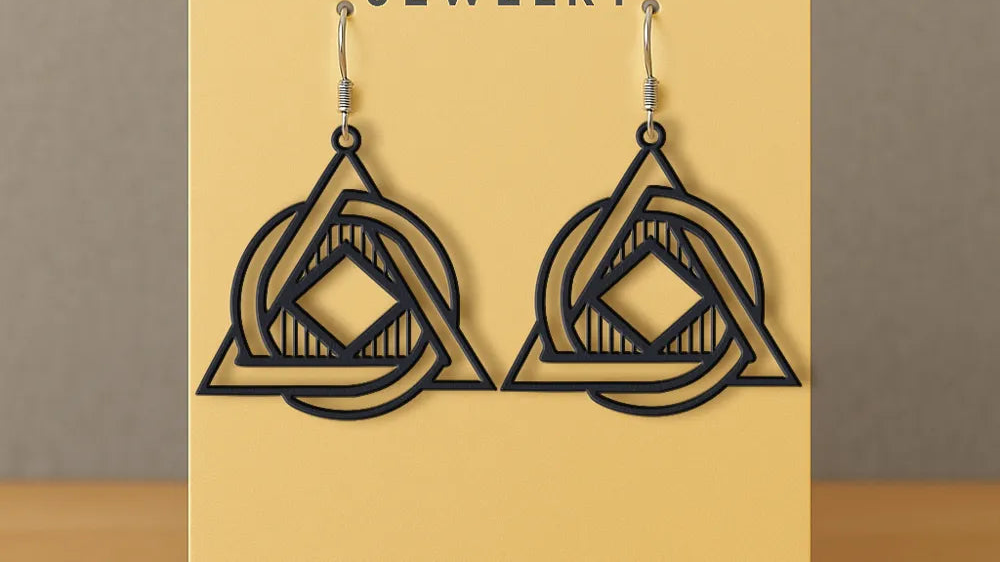 Harmonic Symmetry Earrings – 3D Printed Balanced Geometric Jewellery