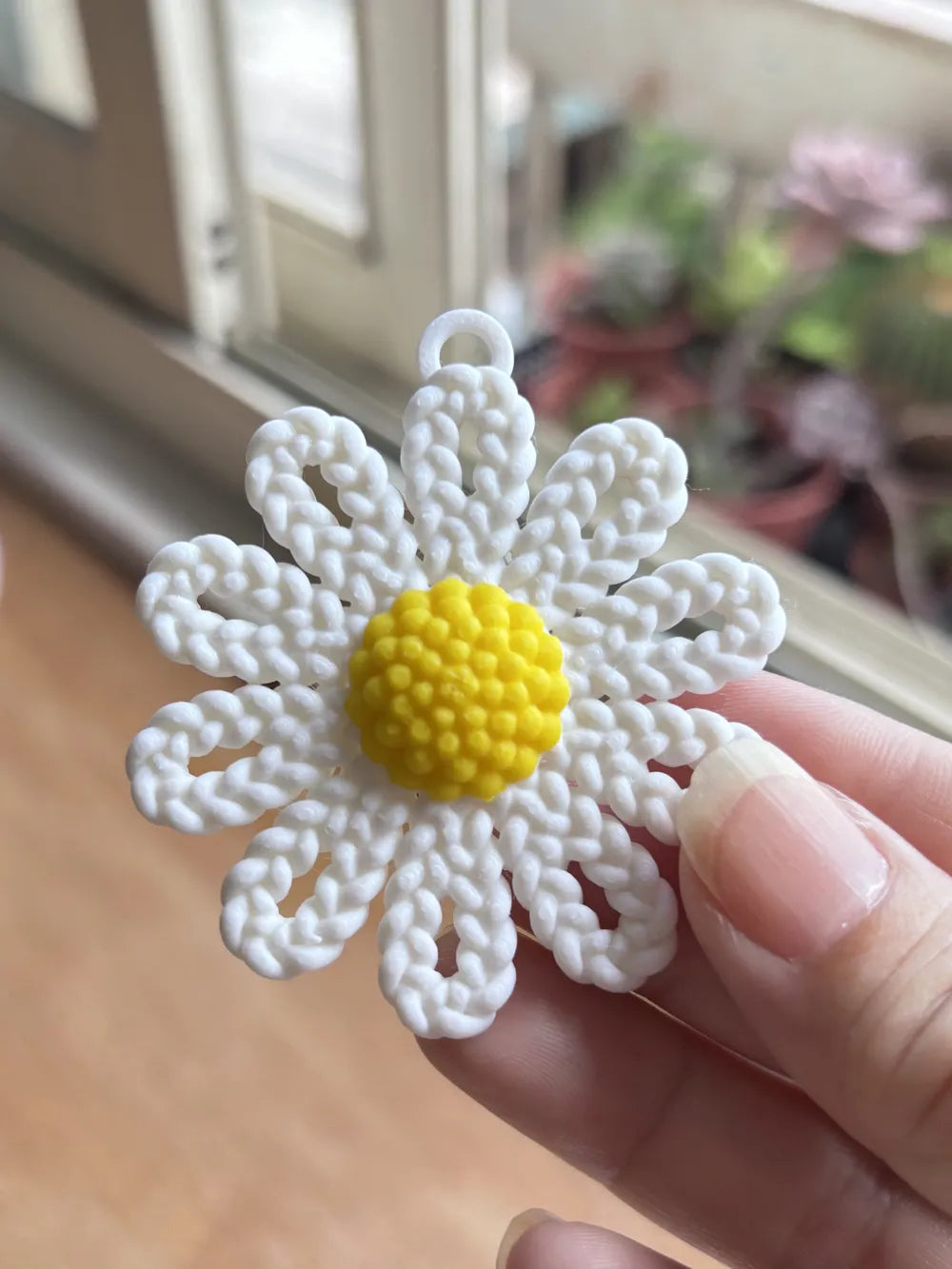 Woven Daisy Earrings – 3D Printed Cottagecore Wildflower Jewellery