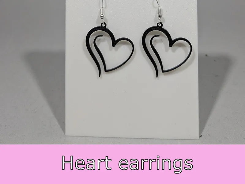 Heart Earrings – 3D Printed Classic Romantic Jewellery