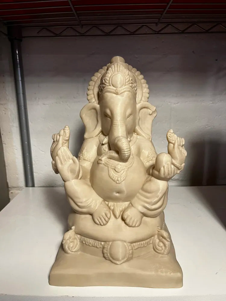 Ganesha Seated in Royal Ease Maharajalilasana – 3D Printed Idol