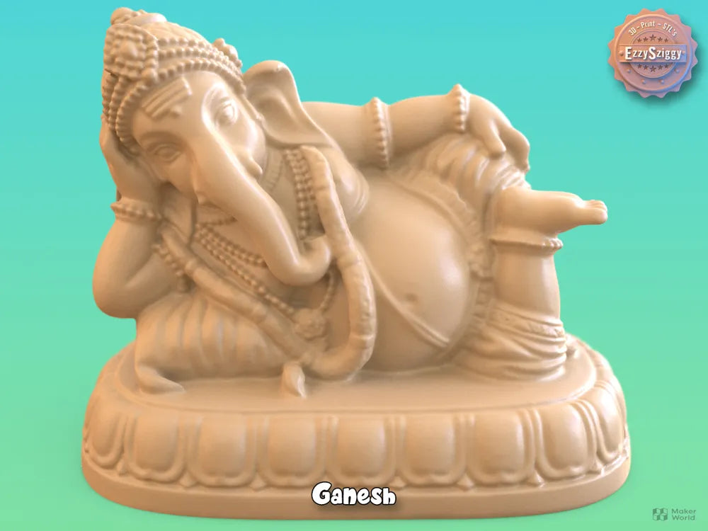 Ganesh Bringer of Wisdom Figurine – 3D Printed Hindu Deity Ganpati Idol