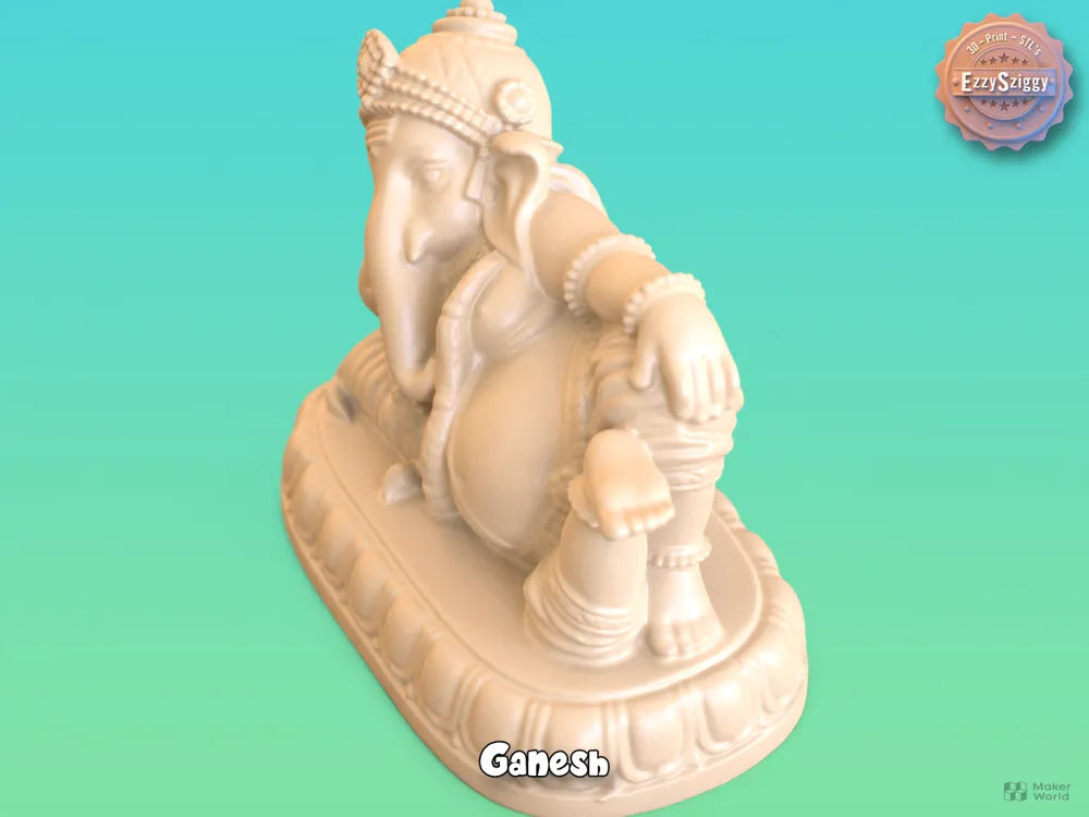Ganesh Bringer of Wisdom Figurine – 3D Printed Hindu Deity Ganpati Idol