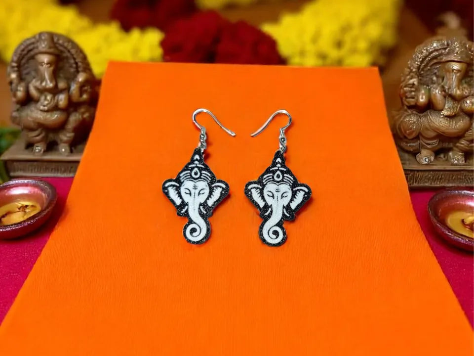 Ganesha Earrings – 3D Printed Devotional Elephant God Jewellery