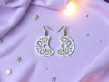 Mandala Moon Earrings – 3D Printed Celestial Spiritual Jewellery