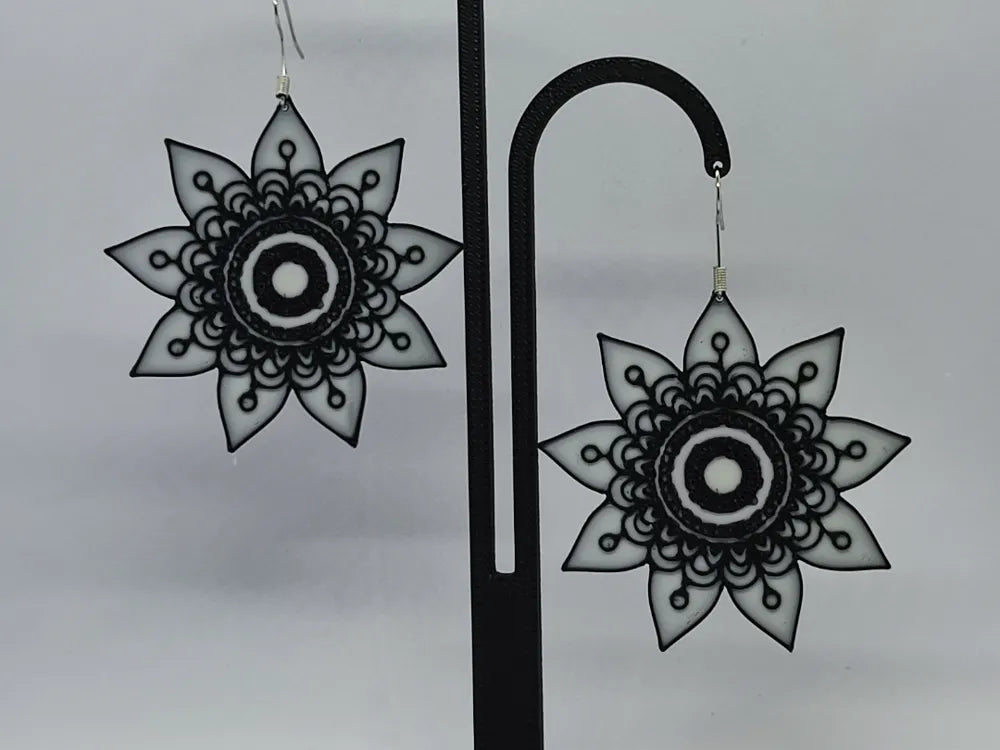 Hindu Night Celestial Earrings – 3D Printed Sacred Geometry Jewellery