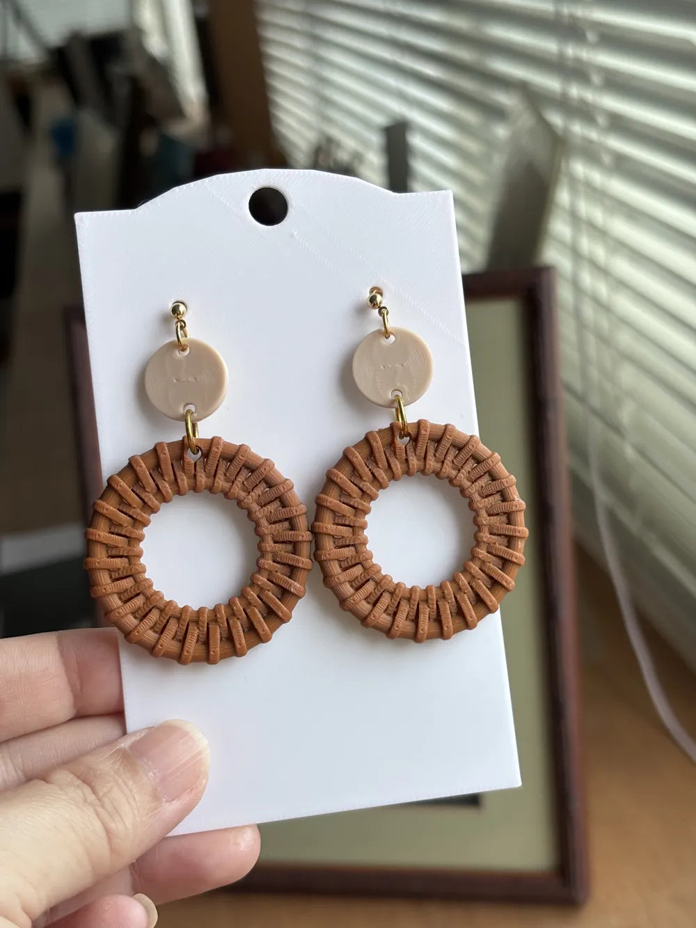 Woven Artisan Earrings – 3D Printed Textured Handcraft Jewellery